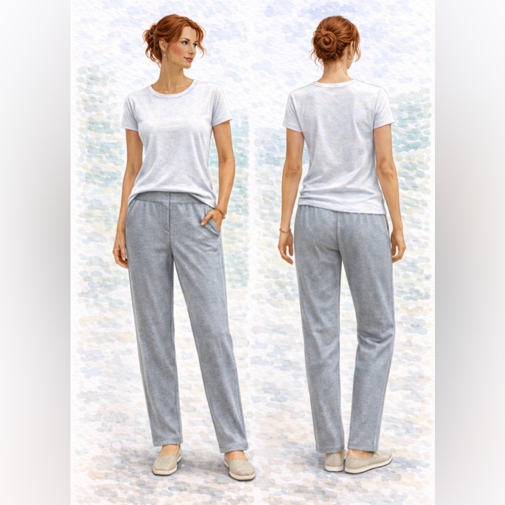 Pure Jill J Jill Eco Terry Joggers Gray Medium Pull-On Lounge Pants